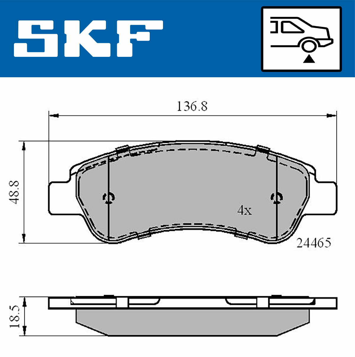 Sada brzdových platničiek kotúčovej brzdy SKF